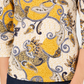 Charter Club Blusa feminina de algodão com estampa paisley e botões, tamanho dourado, pequena e pequena
