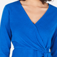 Blusa Alfani Feminina Twist Side Faux Wrap Azul Tamanho Pequeno Médio