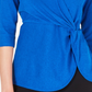 Blusa Alfani Feminina Twist Side Faux Wrap Azul Tamanho Pequeno Médio