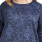 Blusa feminina Ideology Plus com estampa cruzada e bainha azul, tamanho 2X