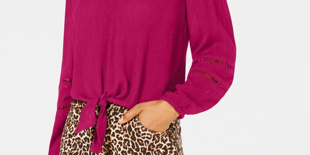 Blusa feminina de gaze com amarração frontal, tamanho X-S, da INC International Concepts