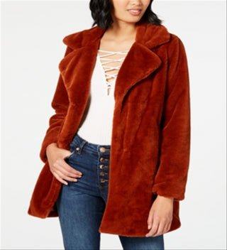 CoffeeShop Junior's Faux Fur Coat Orange Size Large