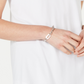 JM Collection Top feminino com decote em V e costas em treliça, branco, tamanho pequeno G