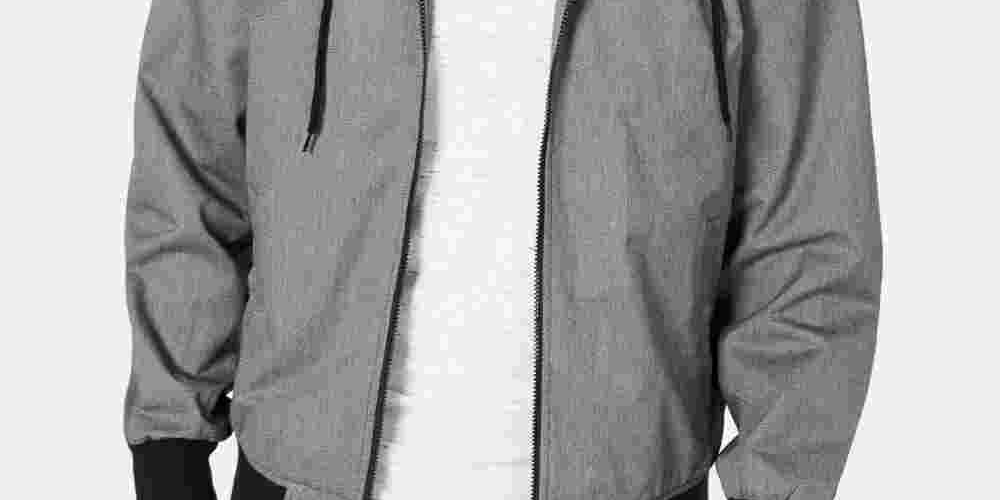 Jaqueta masculina American Rag com capuz e zíper frontal, preta, tamanho pequeno