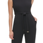 Tommy Hilfiger Macacão Feminino com Cinto, Zíper, Sem Mangas, Perna Larga, Preto, Tamanho 10