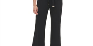 Tommy Hilfiger Macacão Feminino com Cinto, Zíper, Sem Mangas, Perna Larga, Preto, Tamanho 10