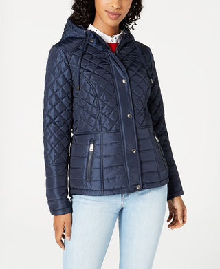 Casaco acolchoado com capuz e resistente à água Sebby Juniors, azul, tamanho pequeno