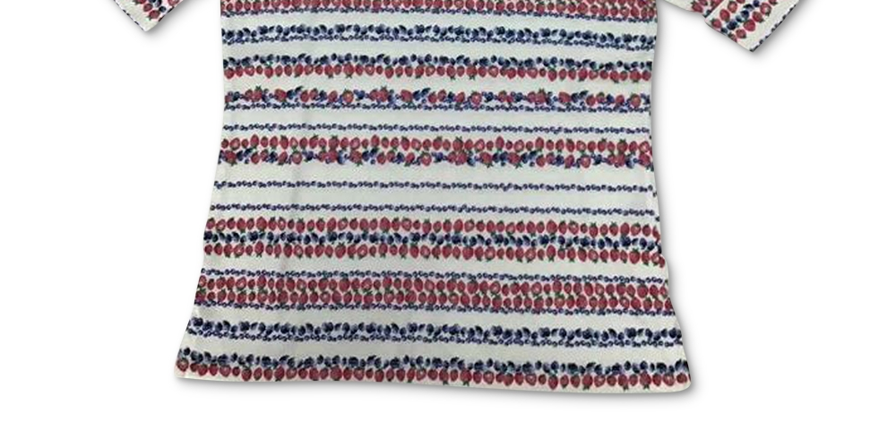 Blusa feminina Karen Scott com estampa de frutas vermelhas, branca, tamanho médio