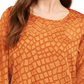 Blusa feminina Alfani com estampa de bolhas e decote redondo, manga sino, para usar no trabalho, tamanho pequeno e marrom