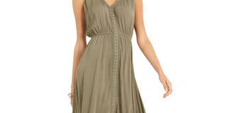 Vestido feminino estilo &amp; co com bainha de lenço verde tamanho extrapequeno