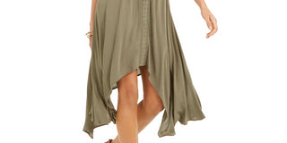 Vestido feminino estilo &amp; co com bainha de lenço verde tamanho extrapequeno