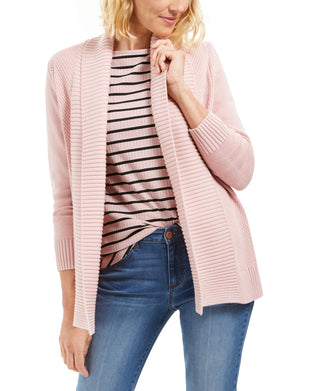 Suéter feminino Charter Club com gola xale e pontos mistos, rosa, tamanho pequeno P