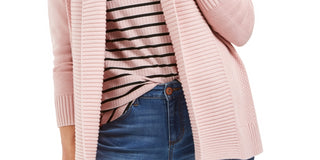 Suéter feminino Charter Club com gola xale e pontos mistos, rosa, tamanho pequeno P