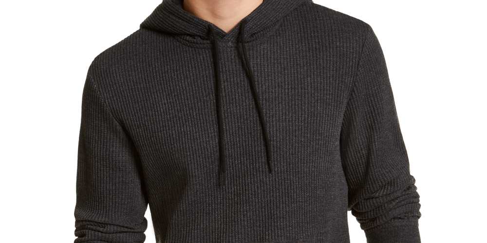 Moletom com capuz térmico sólido masculino Sun + Stone, preto, tamanho X-G