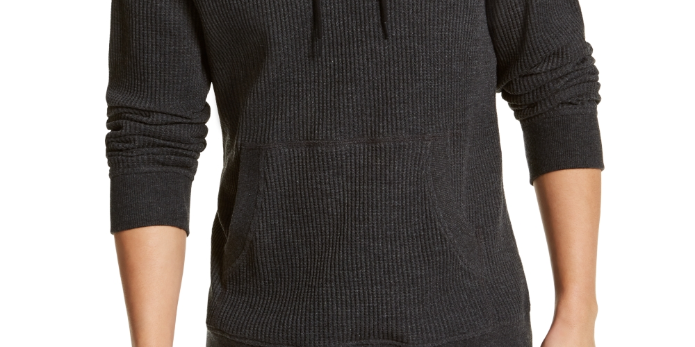 Moletom com capuz térmico sólido masculino Sun + Stone, preto, tamanho X-G