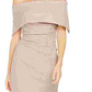 Vestido de festa feminino Vince Camuto com glitter, zíper, manga curta, ombro de fora, abaixo do joelho, marrom, tamanho 14