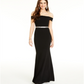 Vestido formal feminino Crystal Dolls, sem mangas, com decote em V, estilo sereia, preto, tamanho 1
