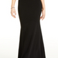 Vestido formal feminino Crystal Dolls, sem mangas, com decote em V, estilo sereia, preto, tamanho 1