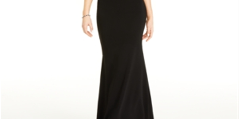 Vestido formal feminino Crystal Dolls, sem mangas, com decote em V, estilo sereia, preto, tamanho 1