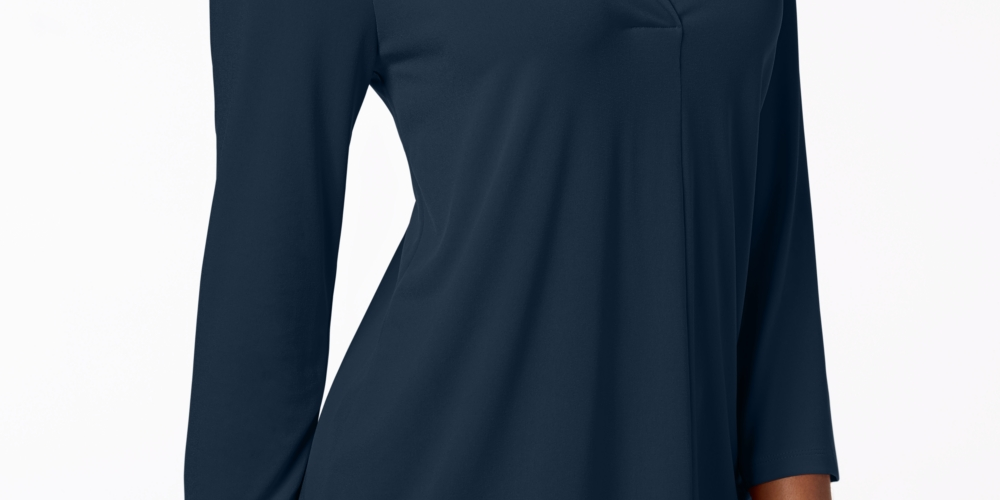 Blusa feminina Charter Club manga 3/4 azul tamanho X-S