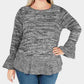 Suéter feminino plus size com babados Style &amp; Co, cinza, tamanho 0X