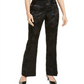 Calça flare floral com zíper feminina Alfani, preta, tamanho 4