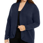 Karen Scott Cardigan Feminino Scott Plus Frente Aberta Azul Marinho Tamanho 0X