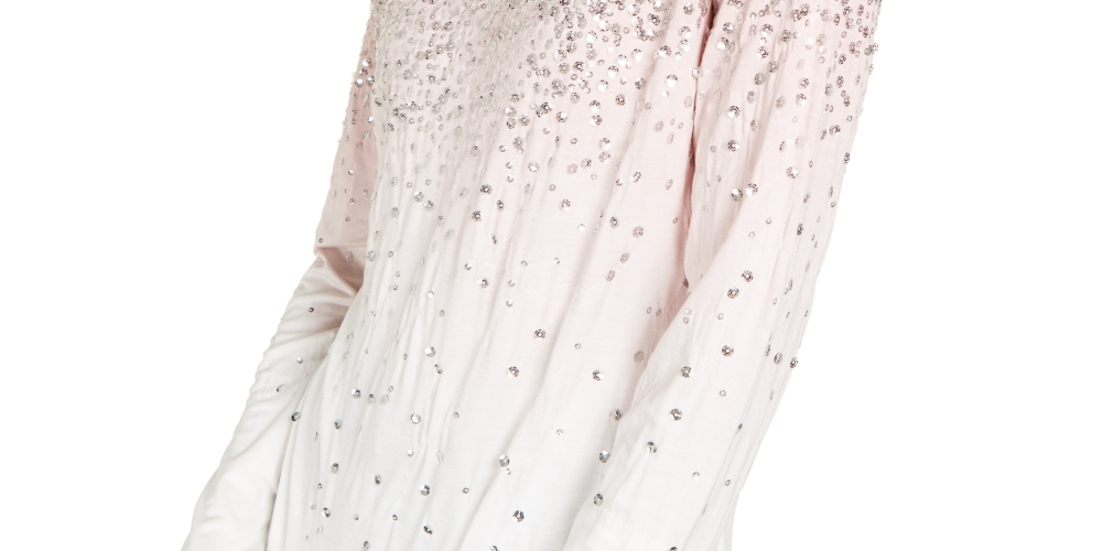 Blusa feminina de manga comprida com lantejoulas INC International Concepts, rosa, tamanho pequeno e pequeno