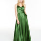 Vestido de cetim plissado feminino Morgan &amp; Co, verde, tamanho 9