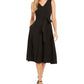Vestido Calvin Klein Feminino com Cinto e Decote em V Preto Tamanho 4