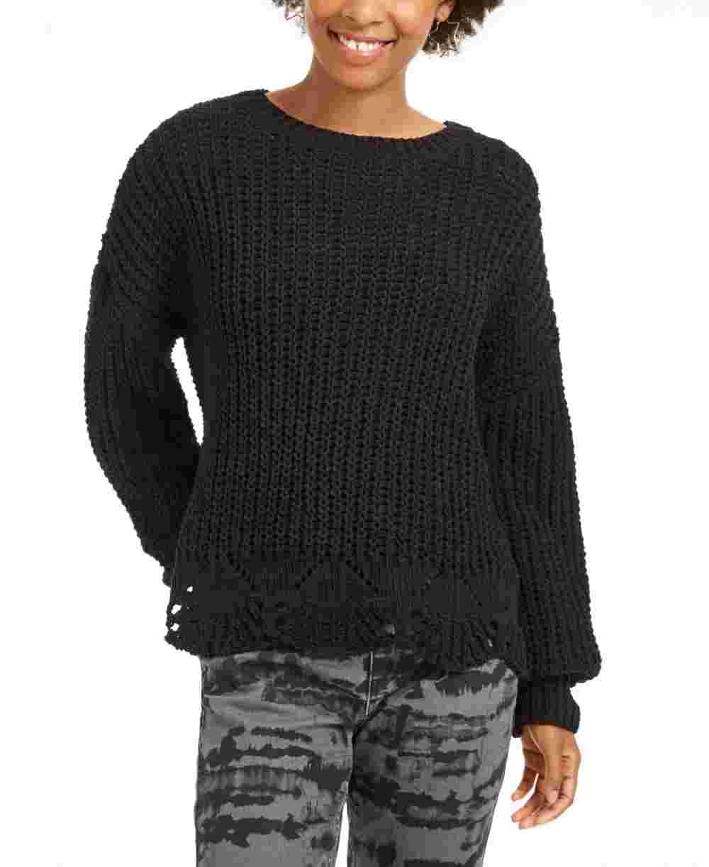 Suéter feminino Wynter de manga comprida com gola alta e estampa de joias, preto, tamanho grande