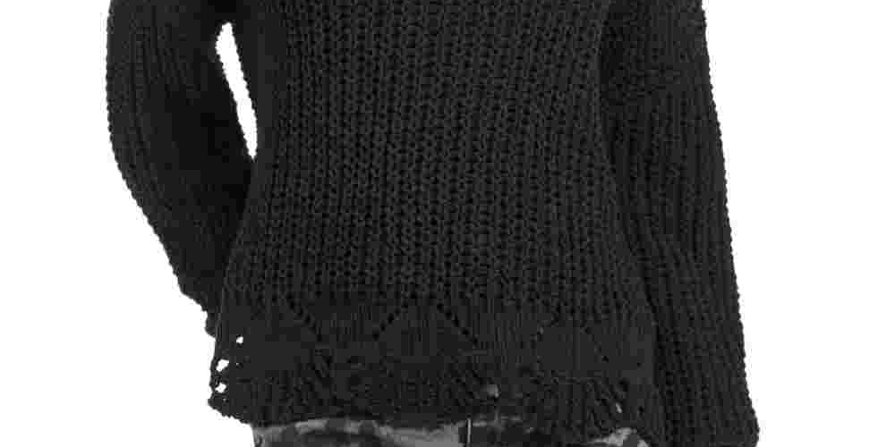 Suéter feminino Wynter de manga comprida com gola alta e estampa de joias, preto, tamanho grande