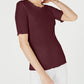 Blusa feminina Maison Jules com decote redondo e mangas curtas, vinho, tamanho extrapequeno