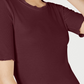 Blusa feminina Maison Jules com decote redondo e mangas curtas, vinho, tamanho extrapequeno