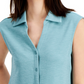 Blusa feminina Alfani de malha com botões frontais elásticos, tamanho médio, verde