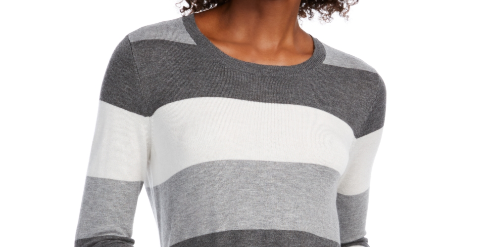 Suéter listrado feminino Maison Jules cinza tamanho X-S