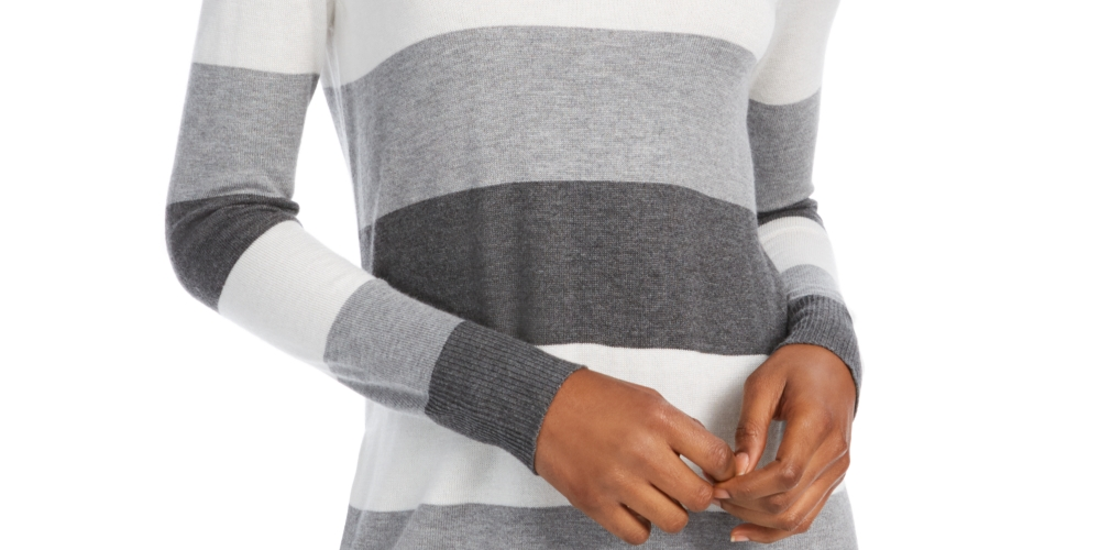 Suéter listrado feminino Maison Jules cinza tamanho X-S