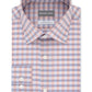 Camisa masculina Michael Kors com estampa xadrez e manga comprida, rosa/roxa, tamanho 17/32-33