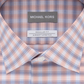 Camisa masculina Michael Kors com estampa xadrez e manga comprida, rosa/roxa, tamanho 17/32-33
