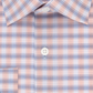 Camisa masculina Michael Kors com estampa xadrez e manga comprida, rosa/roxa, tamanho 17/32-33
