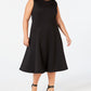 Vestido Calvin Klein Plus MIDI Fit &amp; Flare Feminino Preto Tamanho 16W