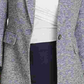 Blazer Dkny Feminino Marled com Um Botão Azul Tamanho 4 Petite