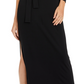Vestido longo feminino INC International Concepts com cinto e um ombro, preto, tamanho pequeno GG