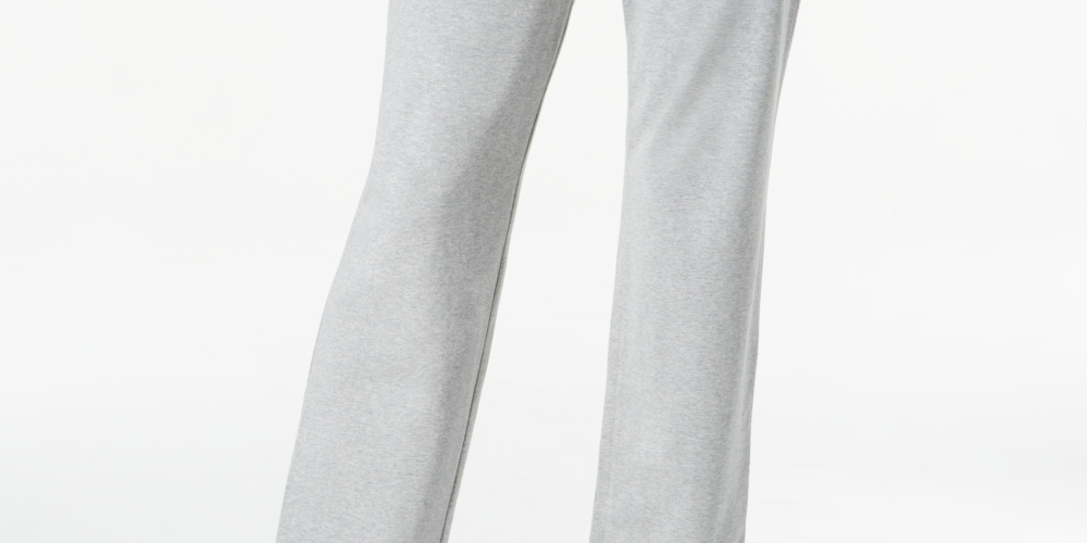 Calça esportiva feminina Karen Scott com cordão, cinza, tamanho pequeno, extragrande