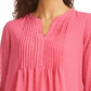 Blusa feminina Charter Club com apliques e pregas, rosa, tamanho extrapequeno