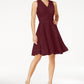 Vestido feminino Charter Club com ajuste evasê e renda, vermelho, tamanho X-S