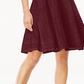 Vestido feminino Charter Club com ajuste evasê e renda, vermelho, tamanho X-S