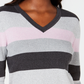 Karen Scott Suéter Feminino de Algodão com Decote em V e Blocos de Cores Cinza/Rosa Tamanho XS