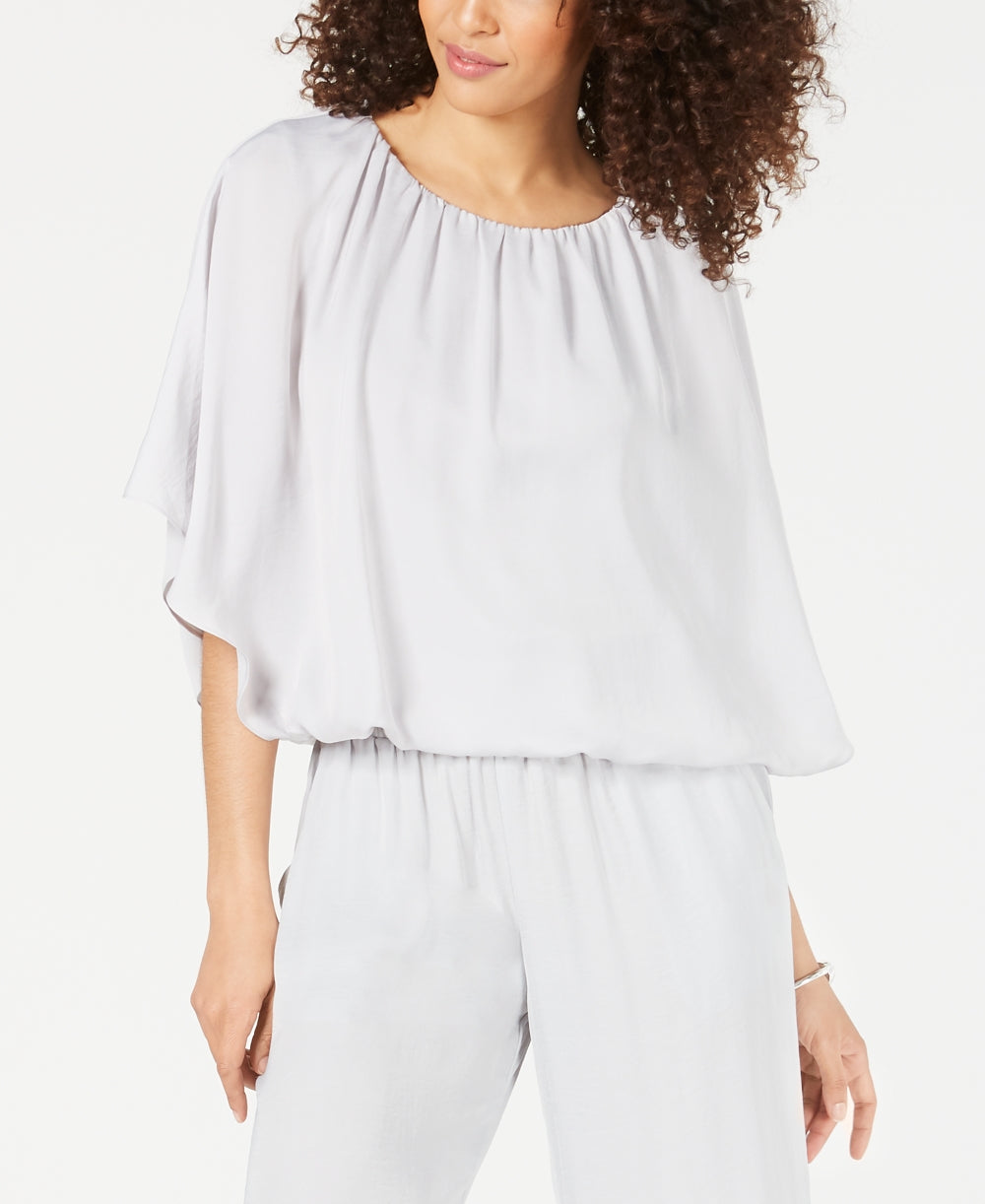 Blusa Alfani Feminina com Bainha Bolha Cinza, Tamanho Médio