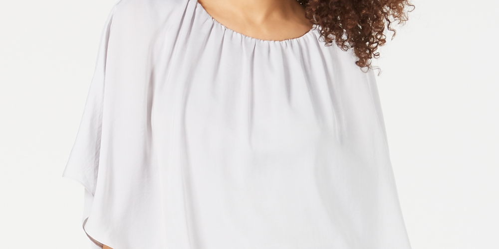 Blusa Alfani Feminina com Bainha Bolha Cinza, Tamanho Médio